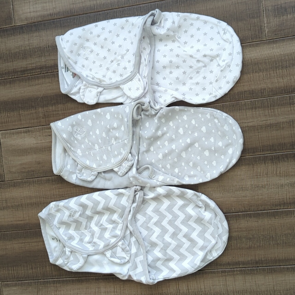 SwaddleMe Unisex Small/Medium Velcro Sleep Sack Swaddle Grey